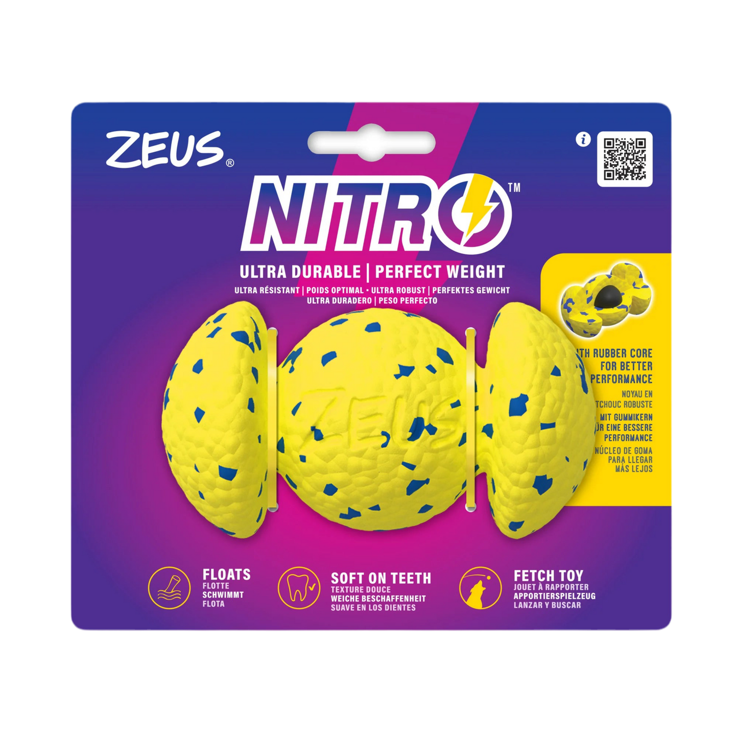 ZEUS Nitro | Grip Ball Ultrarresistente para perros