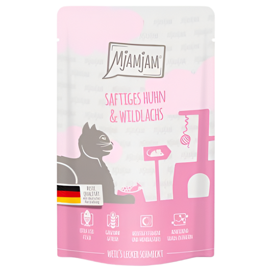 MjaMjam | Pollo jugoso con salmón salvaje (125g)