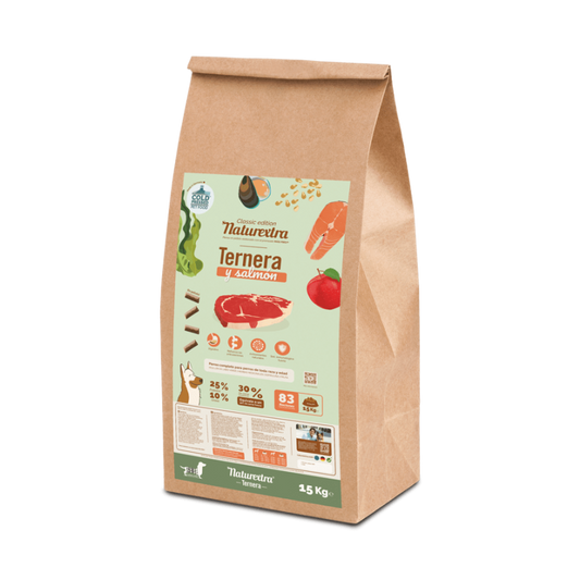 Naturextra | Ternera - Pienso en pellets prensado en frío para perros