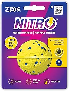 Zeus Nitro | Pelota Ligera y Resistente con núcleo de Goma para Perros