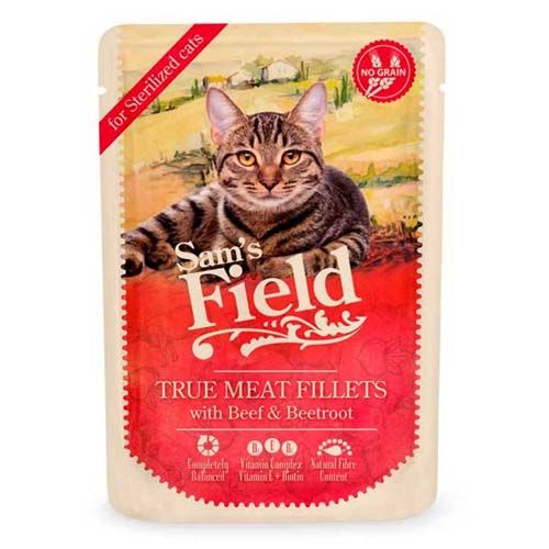 Sam's field | Gatos Esterilizados Buey con remolacha (85g)