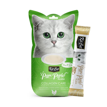 Kit Cat | PurrPuree Plus Pollo - Cuidado del colágeno (4x15g)