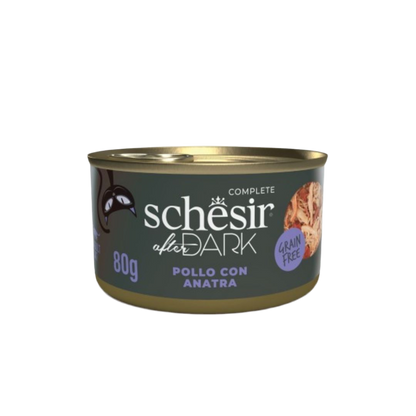 Schesir | After Dark Filetes Pollo con Pato en Caldo (80g)