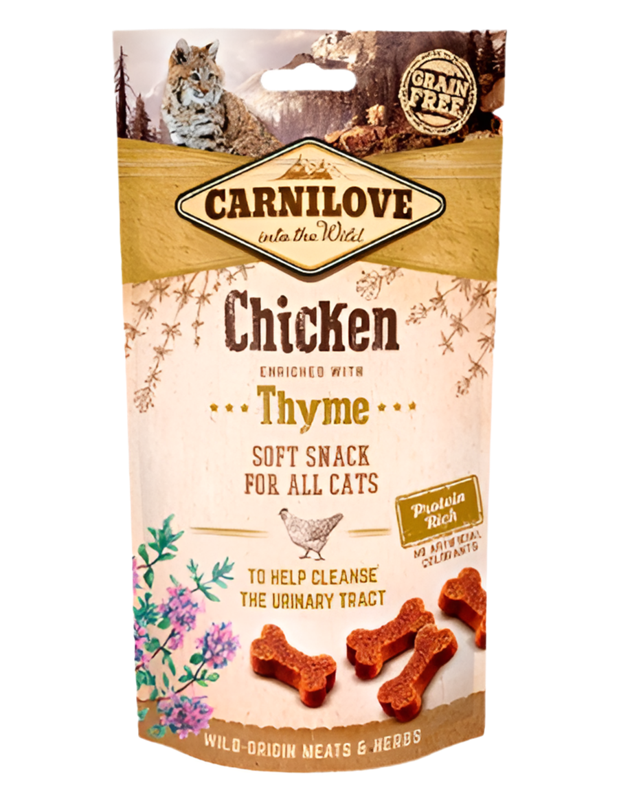 Carnilove | Snack semihumedo de Pollo con Tomillo (50g) para gatos