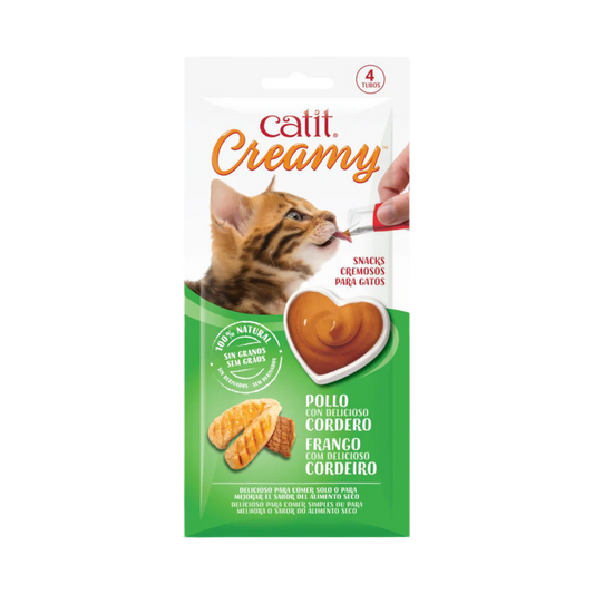 Catit | Creamy treat Pollo con cordero - 4 tubos
