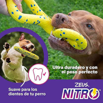 Zeus Nitro | Pelota con Cuerda Ligera y Resistente con núcleo de Goma para Perros 9,2 cm
