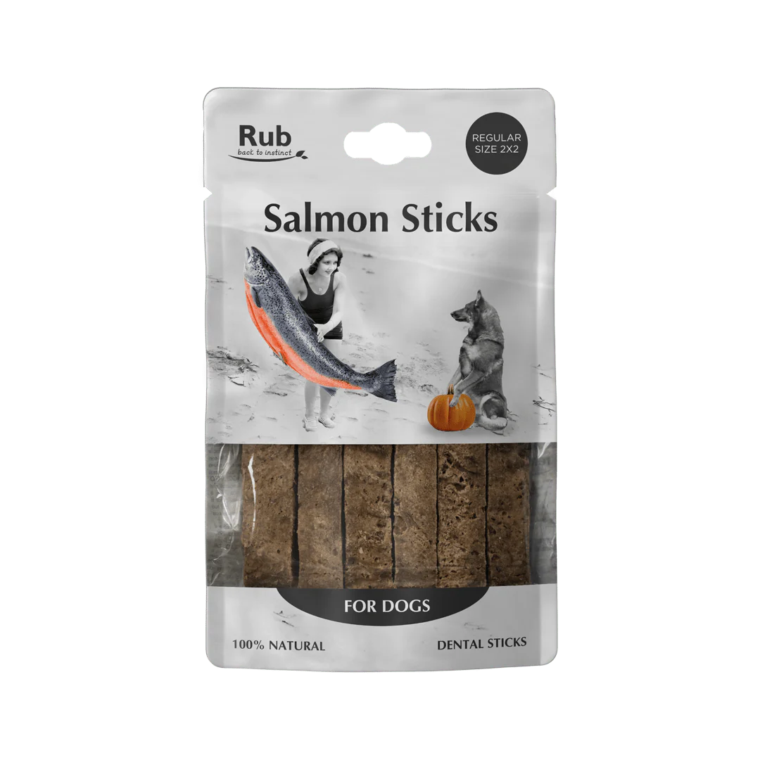 Rub Stick Dental de Salmón para Perros 100g - Regular Size 2x2