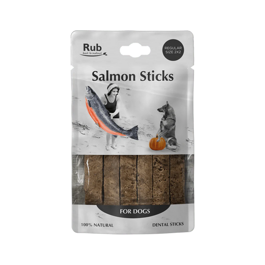 Rub Stick Dental de Salmón para Perros 100g - Regular Size 2x2