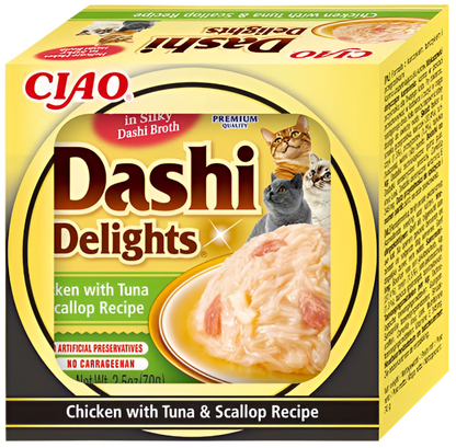 Inaba | Dashi Delights Pollo con Atún y Vieira (70g)