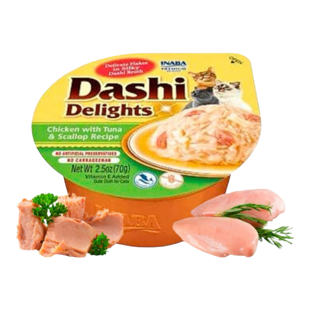 Inaba | Dashi Delights Pollo con Atún y Vieira (70g)