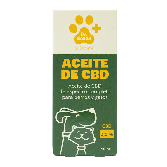 Aceite de CBD 2,5% full spectrum para perros y gatos con gotero