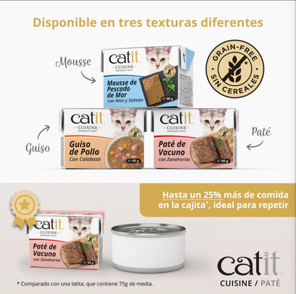 Alimento completo gato textura suave pescado