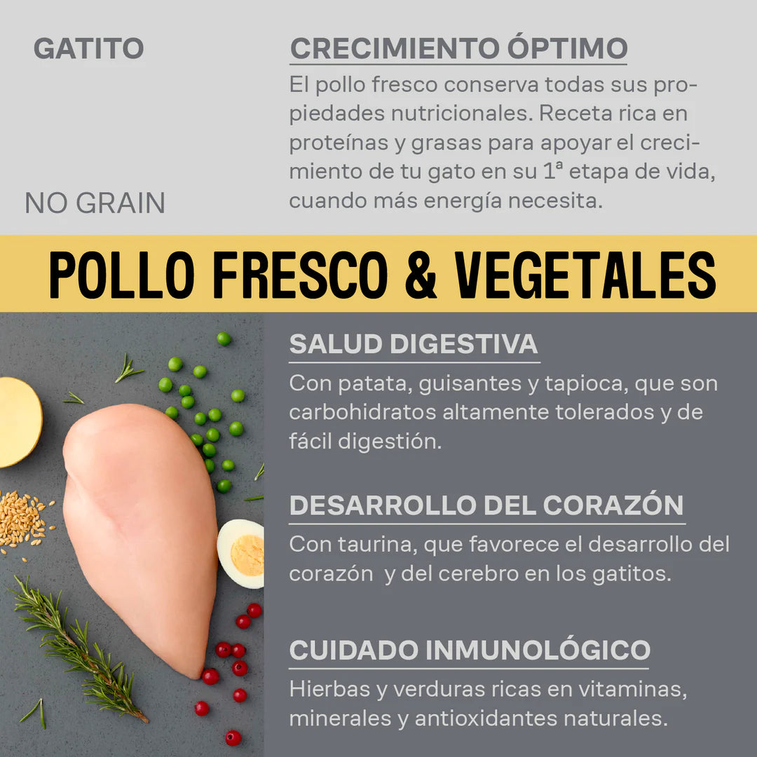 Alimento completo para gatitos sin cereales