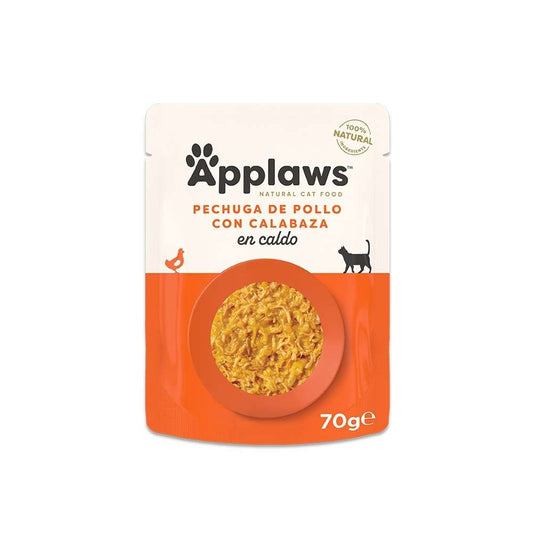 Applaws pechuga de pollo con calabaza en caldo, sobre de 70 g para gatos