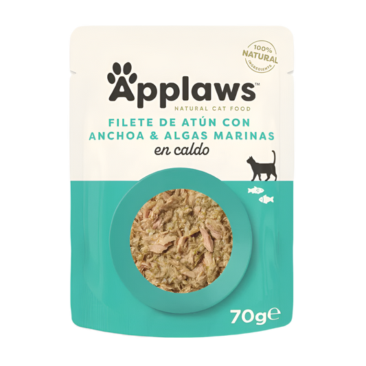 Applaws Atún con Anchoa en Caldo comida húmeda natural para gatos