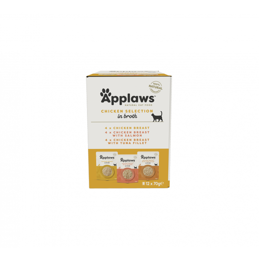 Applaws Multipack Pollo 12x70g, alimento húmedo natural para gatos adultos