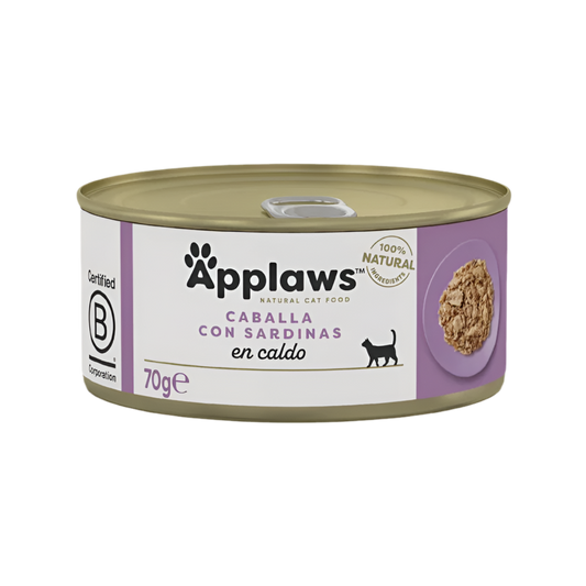 Applaws caballa con sardina 70g comida húmeda natural para gatos
