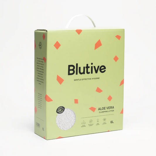 Arena aglomerante Blutive aroma aloe vera con bentonita natural para gatos 6L