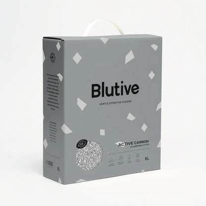 Arena aglomerante para gatos Blutive con bentonita natural y carbón activo 6L