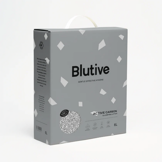 Arena aglomerante para gatos Blutive con bentonita natural y carbón activo 6L