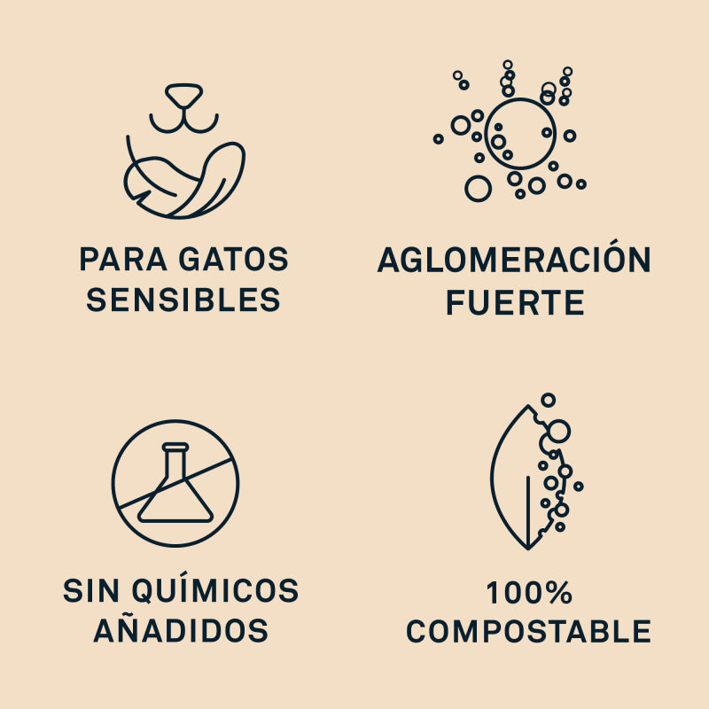 Arena de grano fino para gatos sensibles