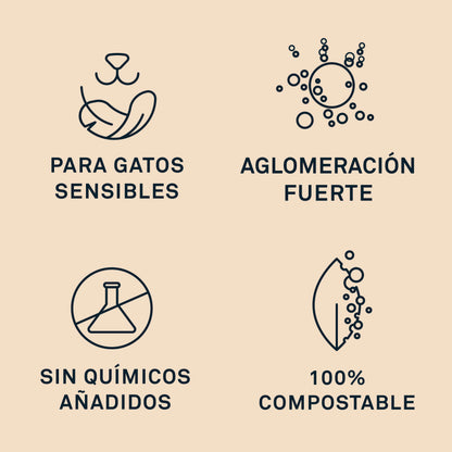 Arena de grano fino para gatos sensibles