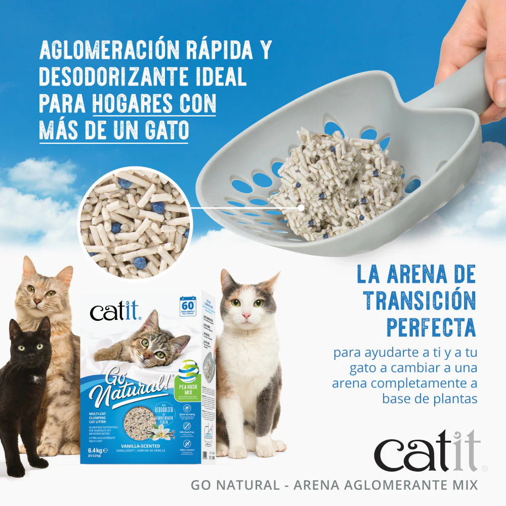 Arena para gatos Catit Go Natural 99% libre de polvo y con control de olores