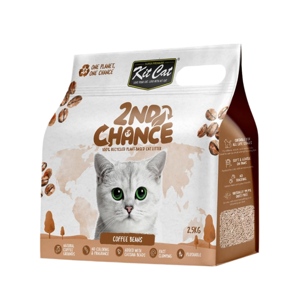 Arena vegetal Kit Cat 2nd Chance de café para gatos 2,5 kg