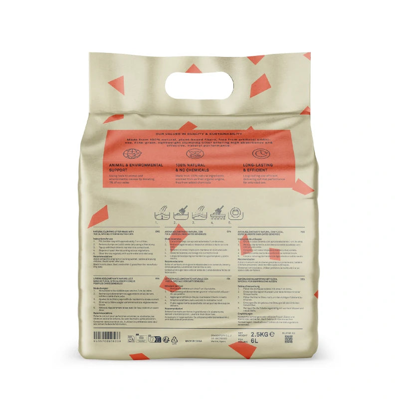 Arena vegetal compostable para arenero