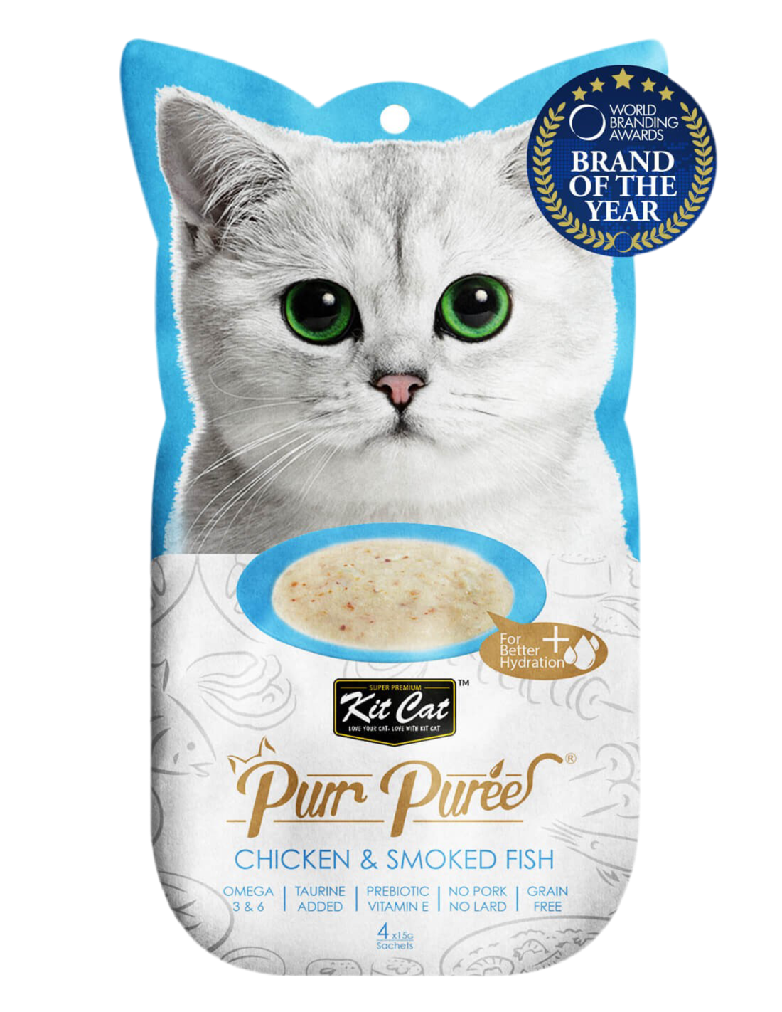 KIT CAT | PurrPuree Pollo y Pescado Ahumado (4x15g)