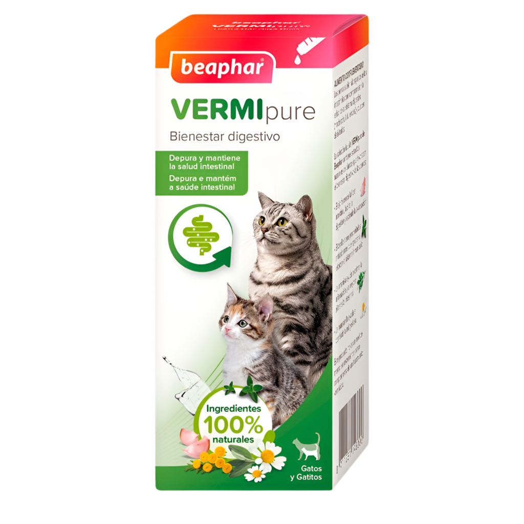 Beaphar Antiparasitario Interno para gatos – antiparasitario natural líquido con plantas