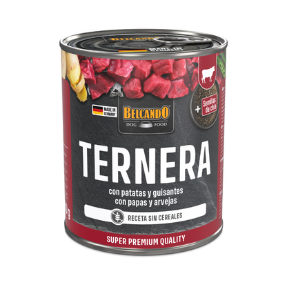 Belcando ternera con patatas y guisantes comida húmeda para perros