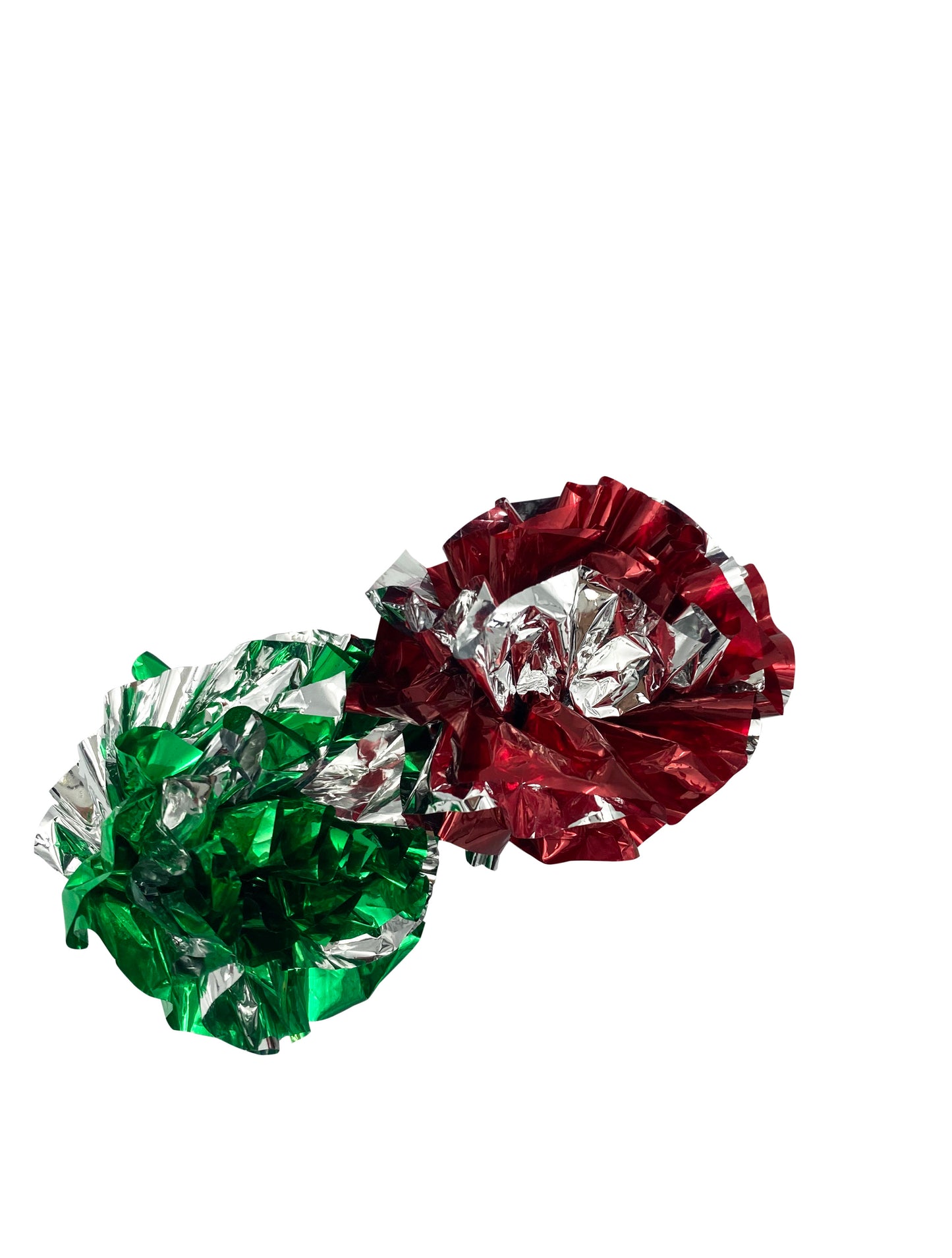 Bolas navideñas para gatos en colores rojo y verde brillantes