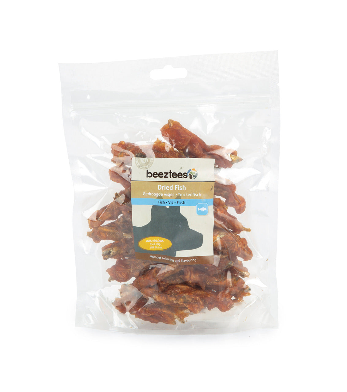 Bolsa de snack Beeztees Pescado deshidratado con Pollo para gatos