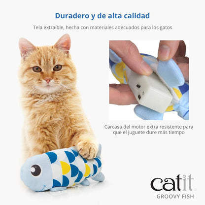 Bolsillo para introducir catnip en el Catit Groovy Fish.