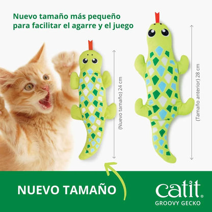 Bolsitas de catnip incluidas con el juguete Catit Groovy Gecko.