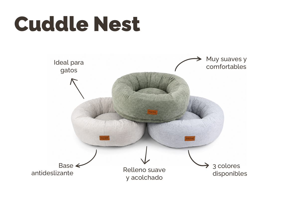 Bordes elevados de la cama Cuddle Nest Freedog para gatos