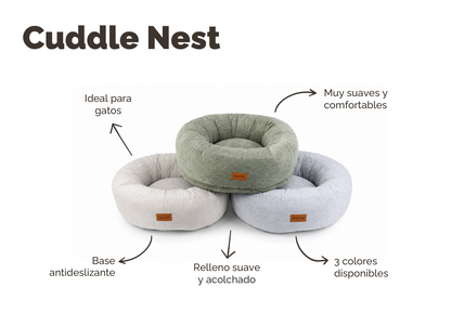 Bordes elevados de la cama Cuddle Nest Freedog para gatos