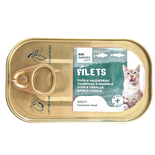 Bubi Nature Filets atún y caballa comida húmeda completa para gatos 85 g