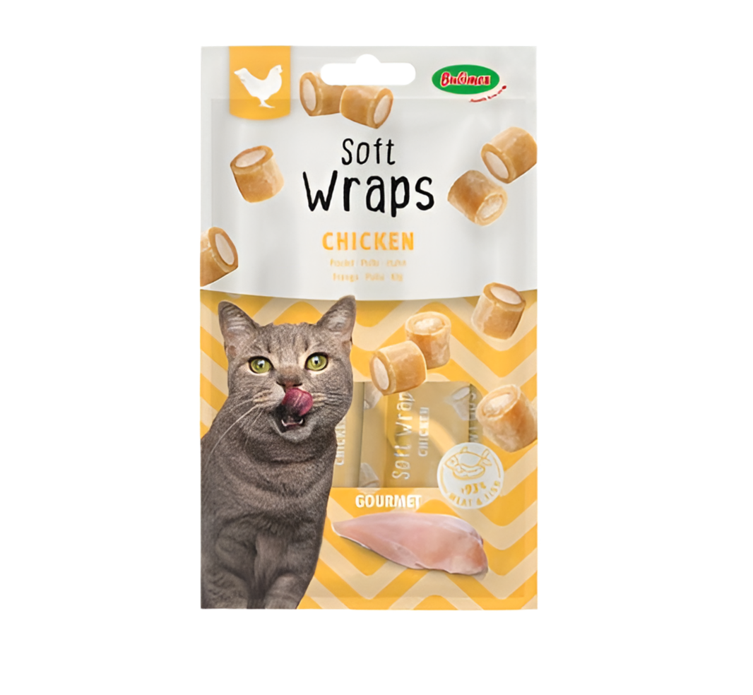 Bubimex Gourmet Wraps gato snacks tiernos rellenos con pollo y atún