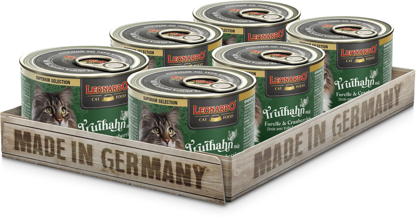 Leonardo | Pavo, trucha y arándanos (6x200g)