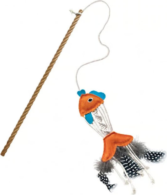 Caña de juguete para gatos con pez y plumas KONG Naturals