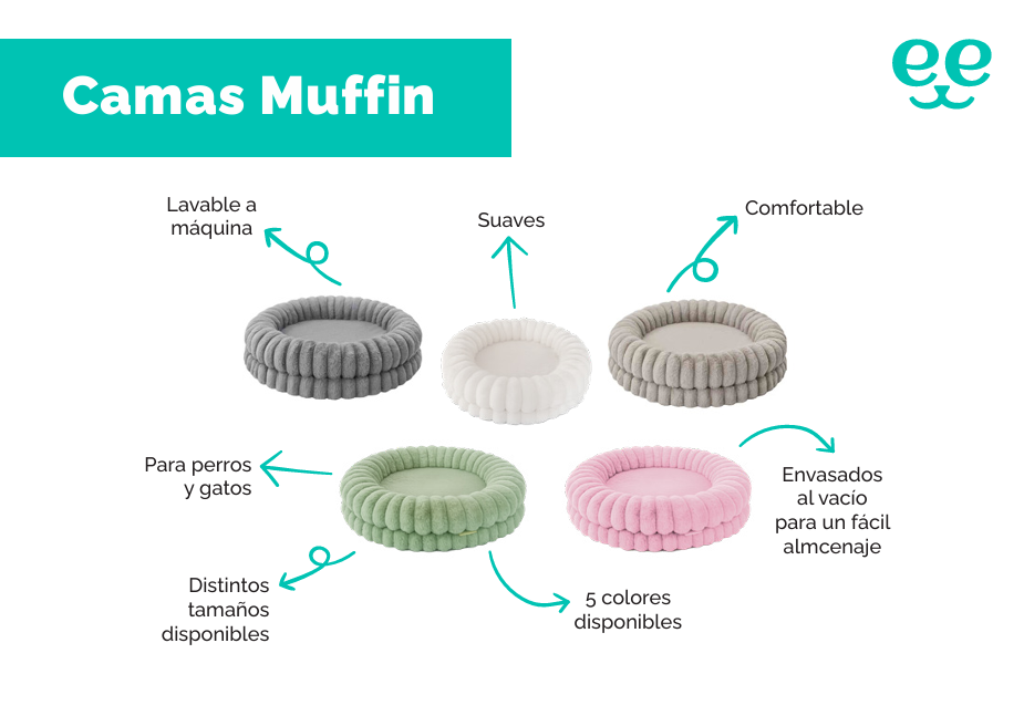 Cama Muffin Freedog envasada al vacío para facilitar el transporte