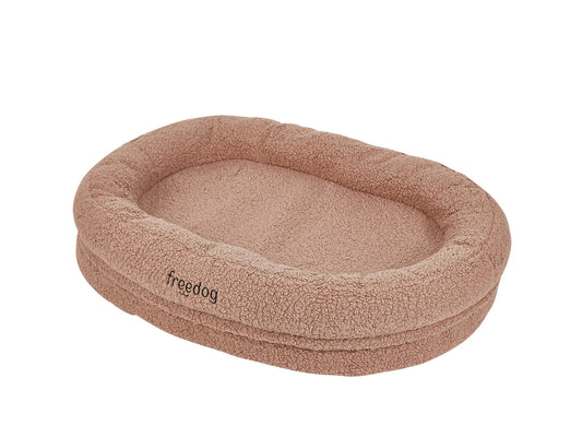 Cama oval Freedog Teddy para perros y gatos de tejido tipo borreguito ultrasuave