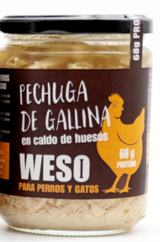 Weso Pechuga de Gallina en Caldo de Huesos Gato y Perro