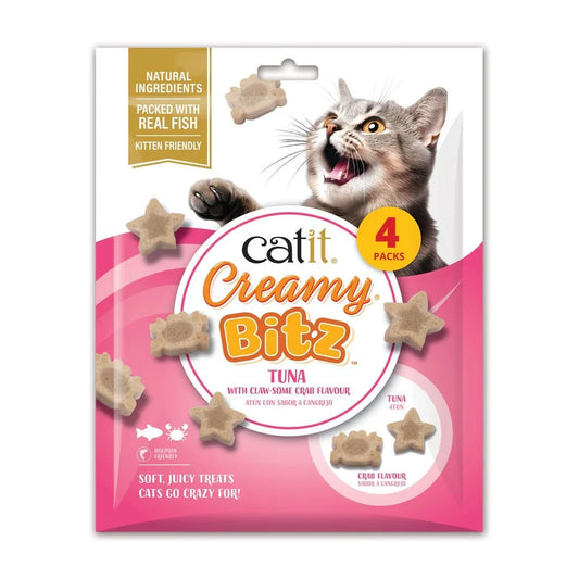 Catit Creamy Bitz Atún con sabor a cangrejo para gatos snack blando con relleno cremoso