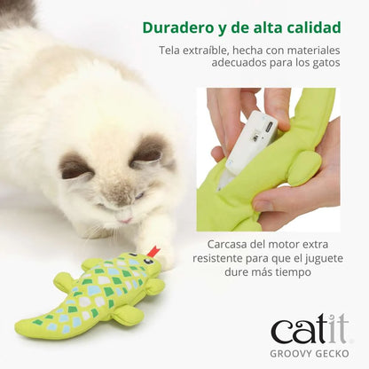 Catit Groovy Gecko con batería recargable por USB.
