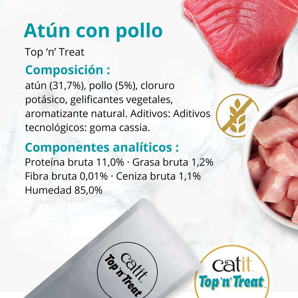 Catit Top N Treat Atún con Pollo en gelatina para gatos