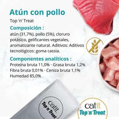 Catit Top N Treat Atún con Pollo en gelatina para gatos