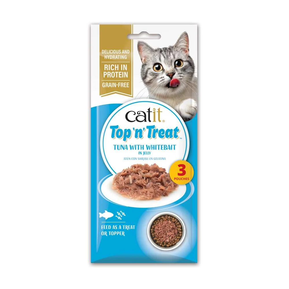 Catit Top N Treat Atún con Shirasu 3x60g para gatos